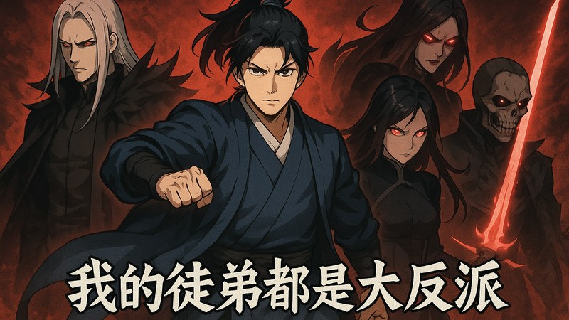 我的徒弟都是大反派 漫画封面主视觉：反派徒弟群像